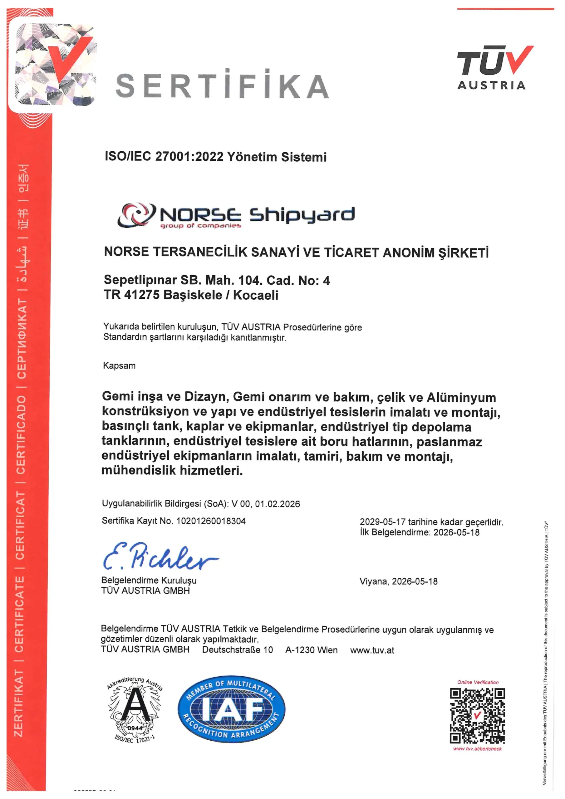 Norse Shipyard ISO 27001